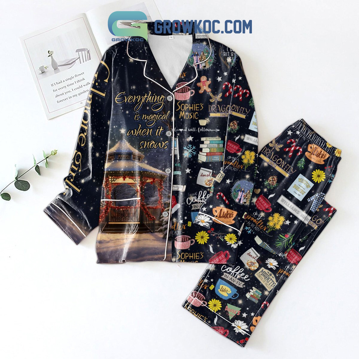 Sophies Music Everything Is Magical When It Snows Pajamas Set2B1 C5soU