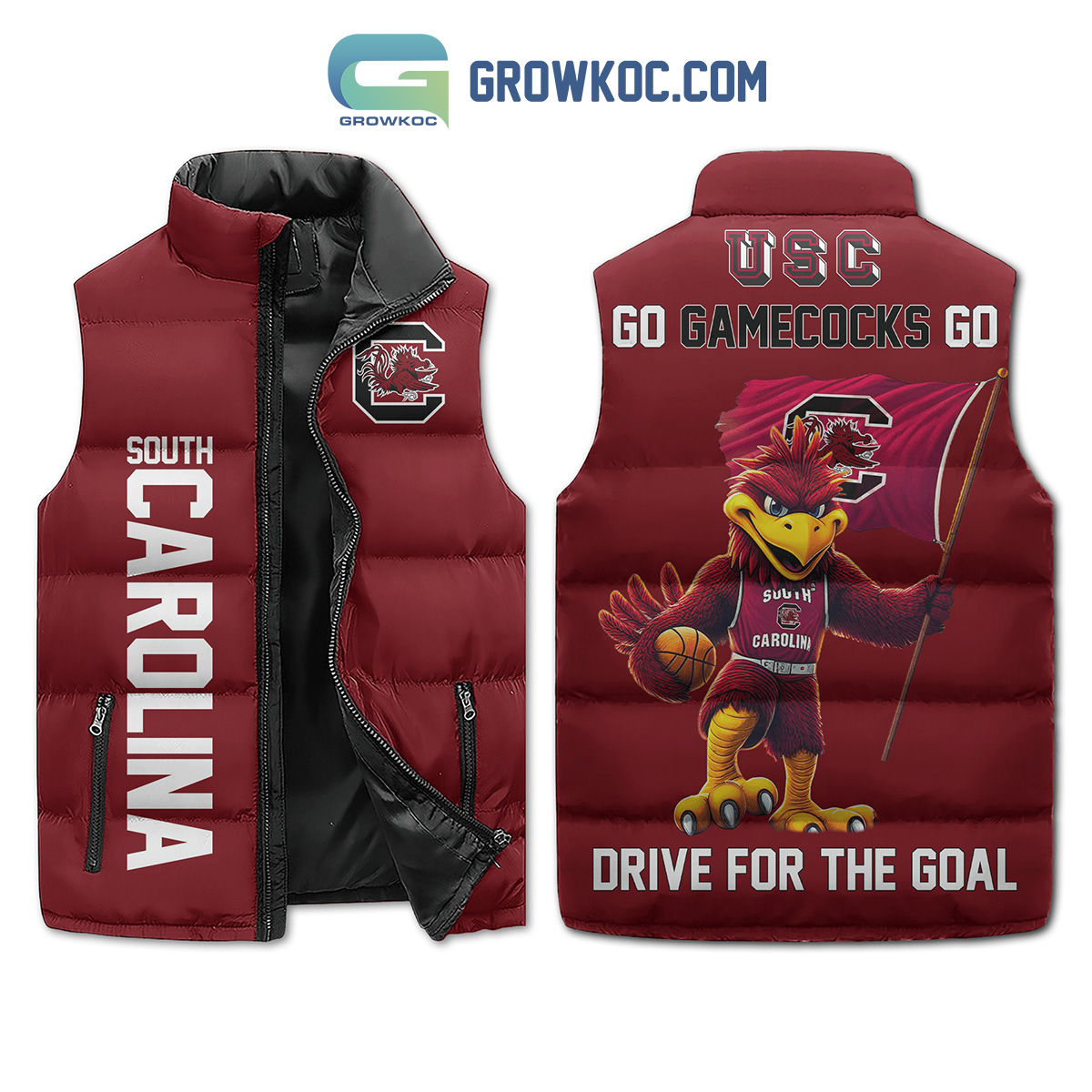 South Carolina Gamecocks USC Sleeveless Puffer Jacket2B1 Vu5GV
