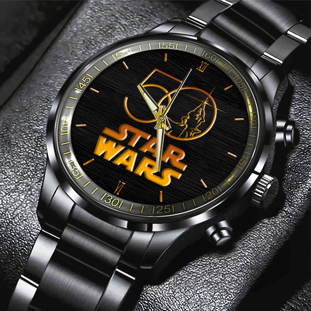 Star Wars 50 Years Black Stainless Steel Watch E28093 HOATT12441