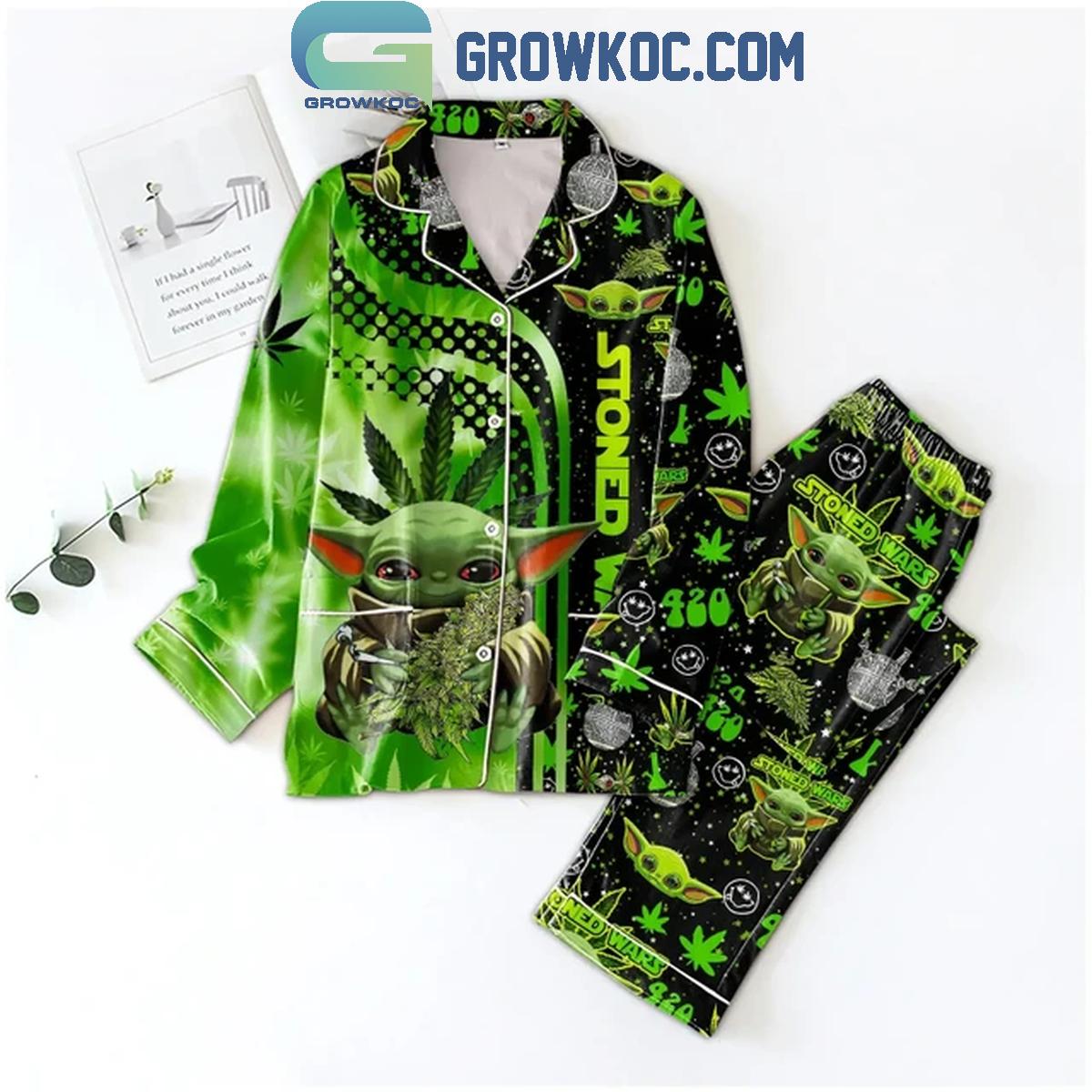 Star Wars Stoned Wars Baby Yoda Polyester Pajamas Set 1 yvomO