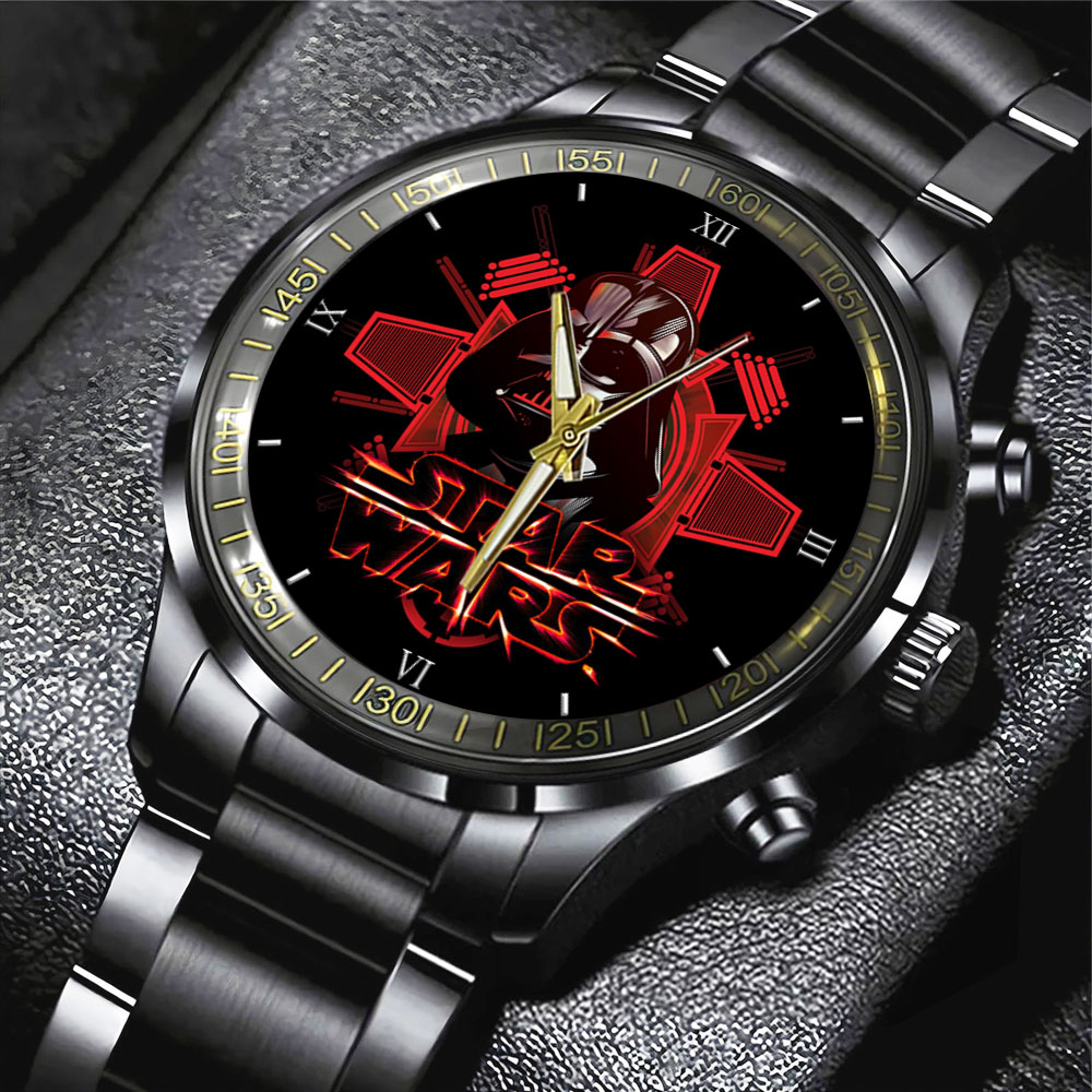 Star War Black Stainless Steel Watch GNE498 1