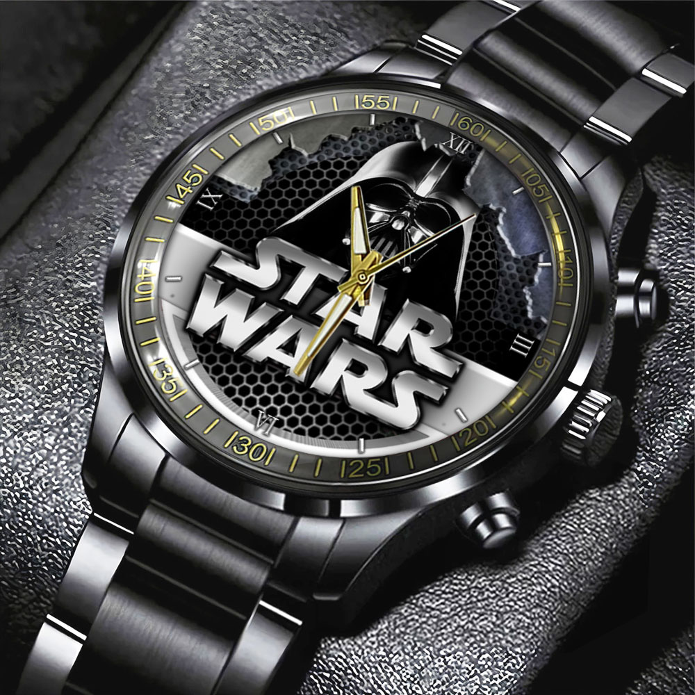 Star Wars Black Stainless Steel Watch GNE322 1