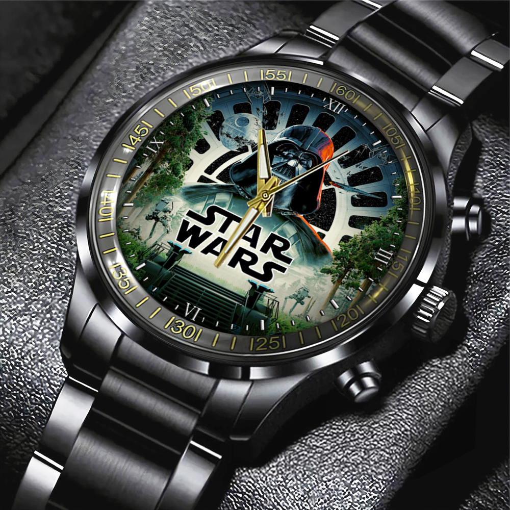 Star Wars Black Stainless Steel Watch GNE325 1