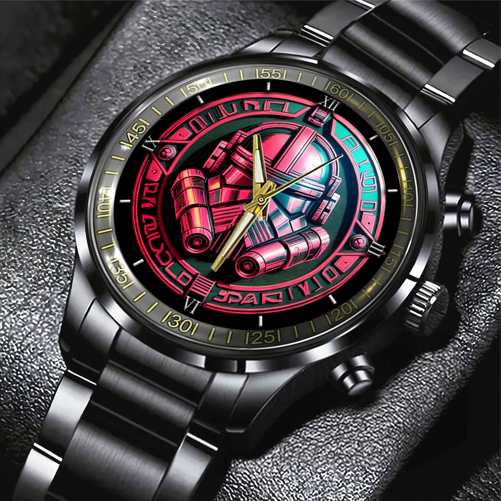 Star Wars Black Stainless Steel Watch GNE353 1