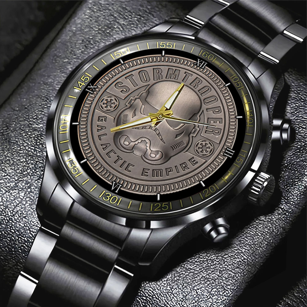 Star Wars Black Stainless Steel Watch GNE374 1