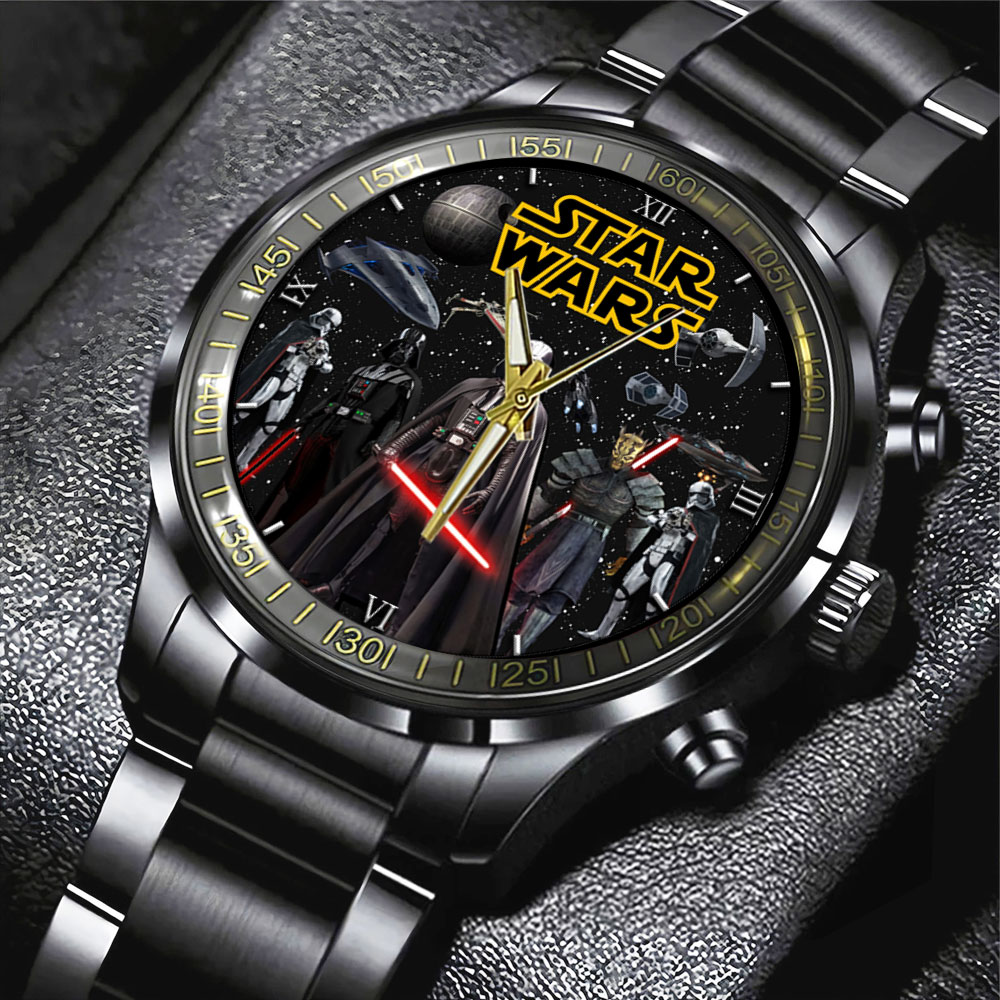 Star Wars Black Stainless Steel Watch GNE453 1