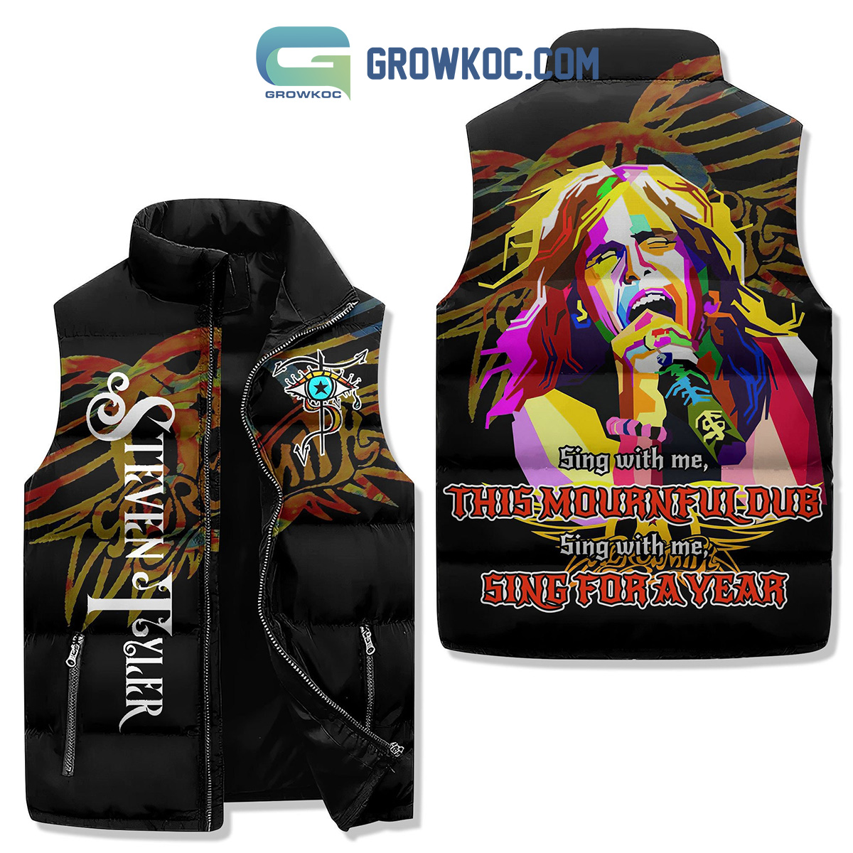 Steven Tyler Sing With Me Sleeveless Puffer Jacket2B1 W1Dmk