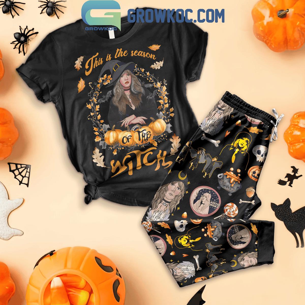Stevie Nicks Halloween This Is The Season Of The Witch Fleece Pajamas Set 1 i758r