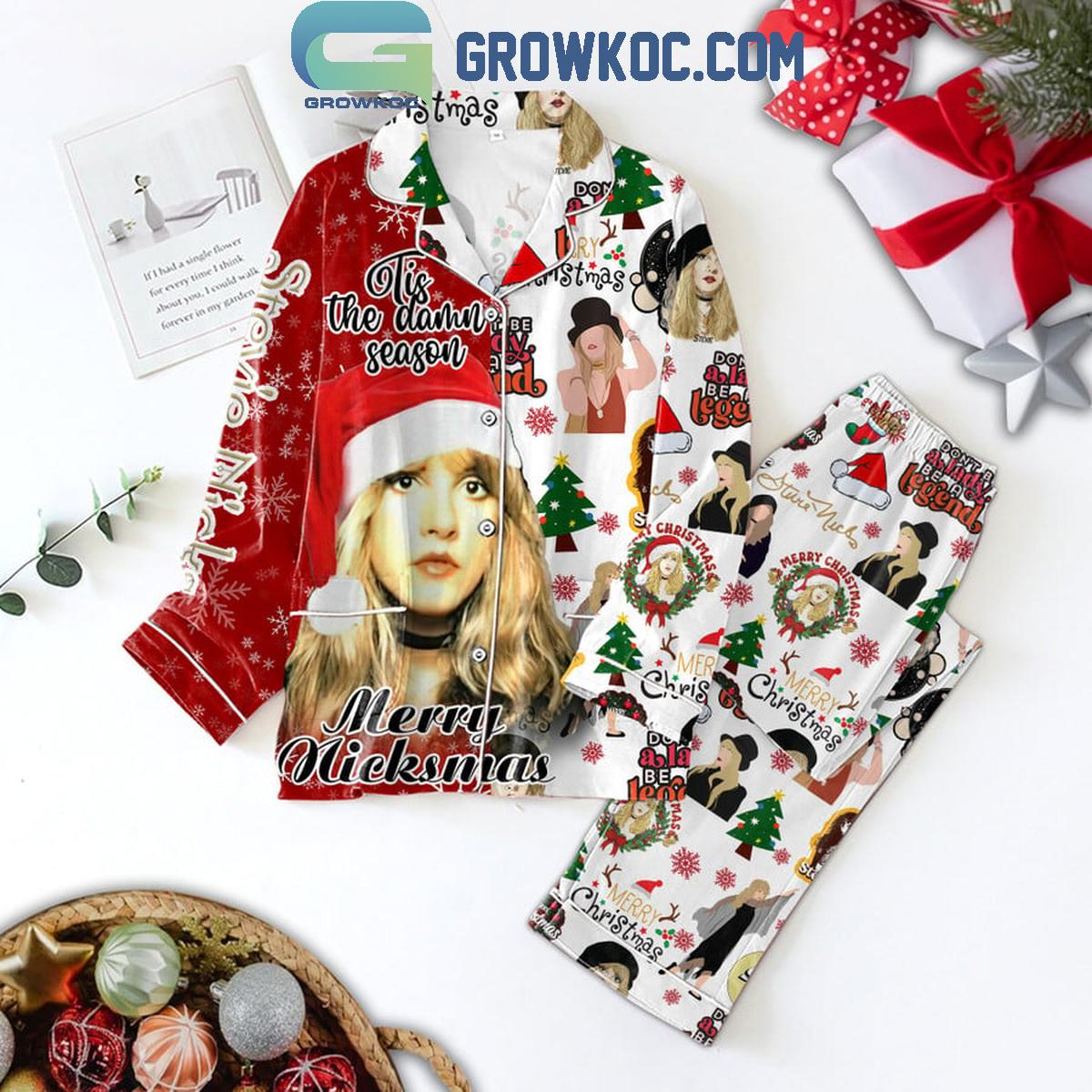 Stevie Nicks Merry Nickmas Christmas Polyester Pajamas Set 1 NxeAf