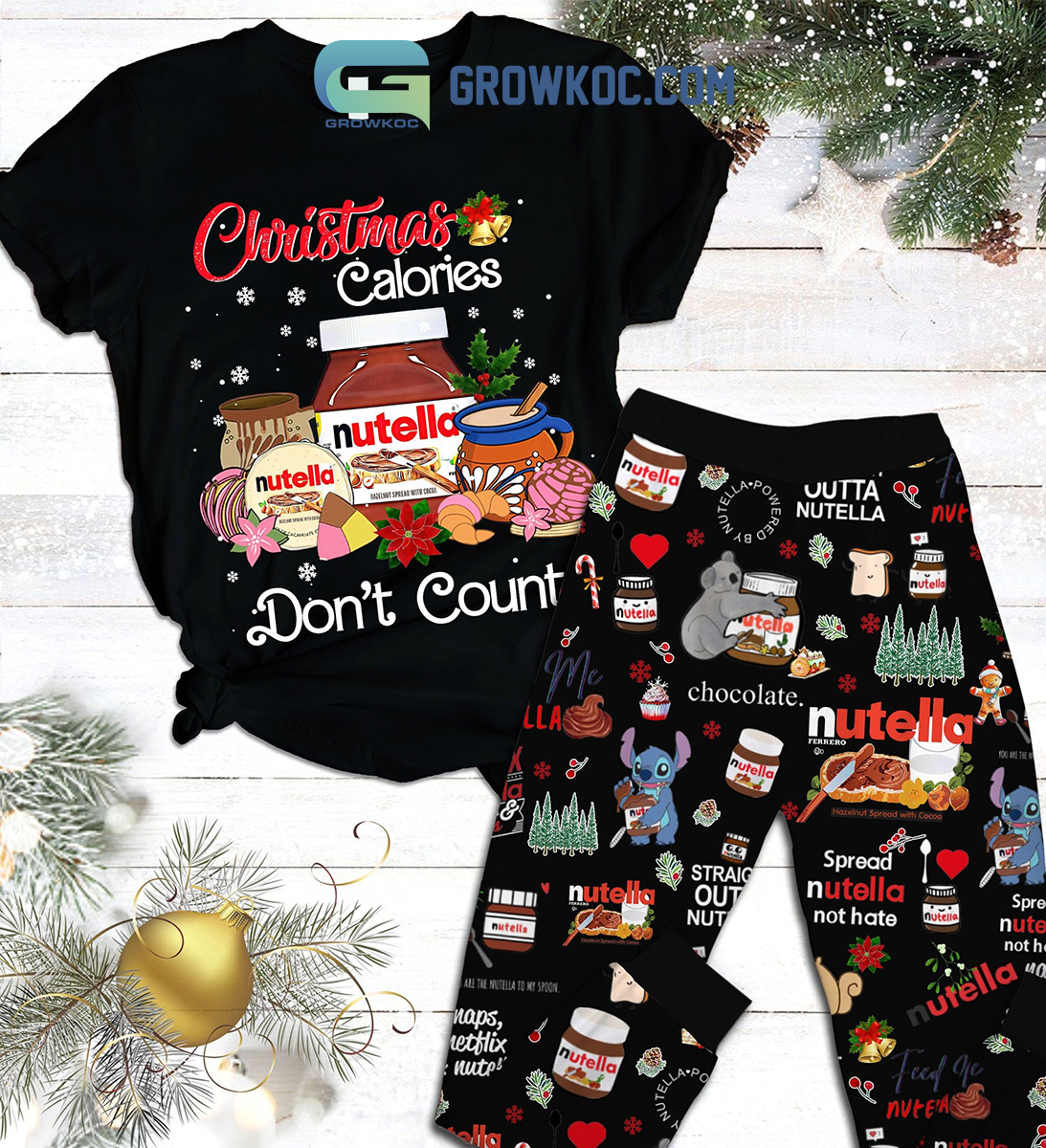 Stitch Spread Nutella Not Hate Christmas Calorie Fleece Pajamas Set2B1 D8045 Stitch Spread Nutella Not Hate Christmas Calorie Fleece Pajamas Set2B1 D8045