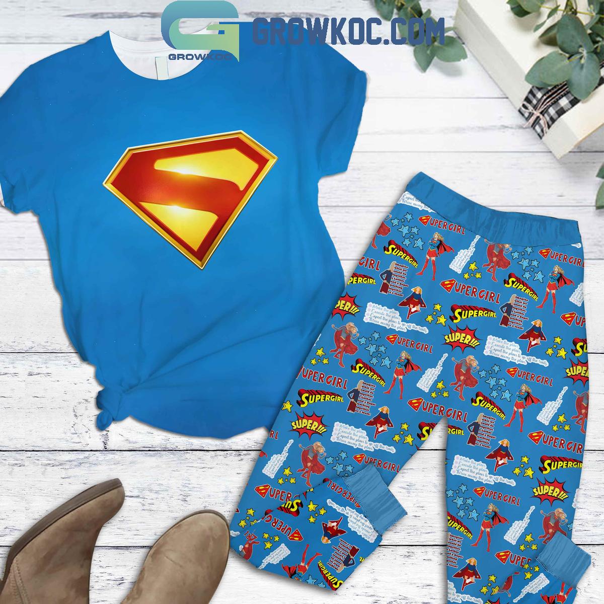 Supergirl Save The World Fleece Pajamas Set 1 qTVTD