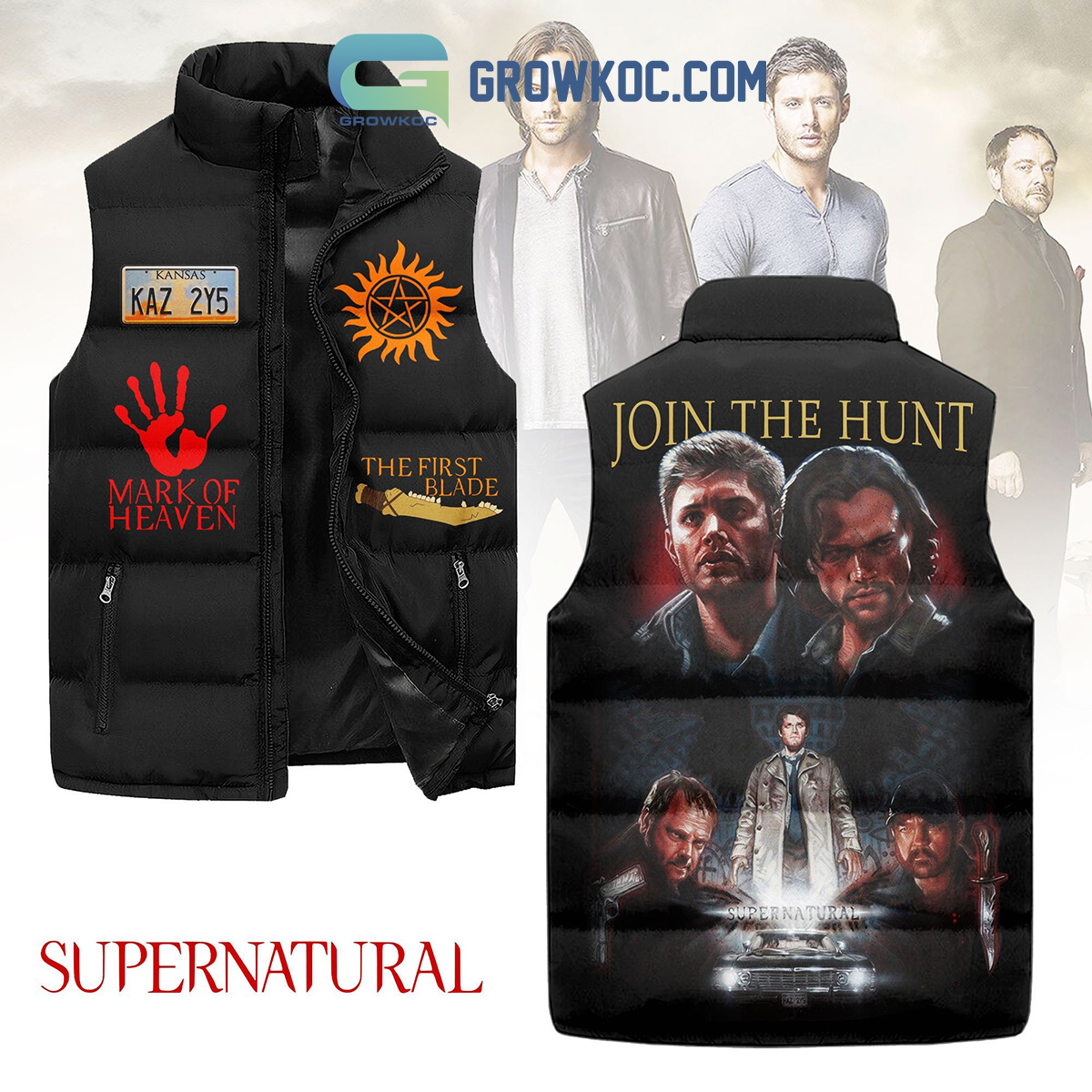 Supernatural Join The Hunt Brother Sleeveless Puffer Jacket2B1 G1pef