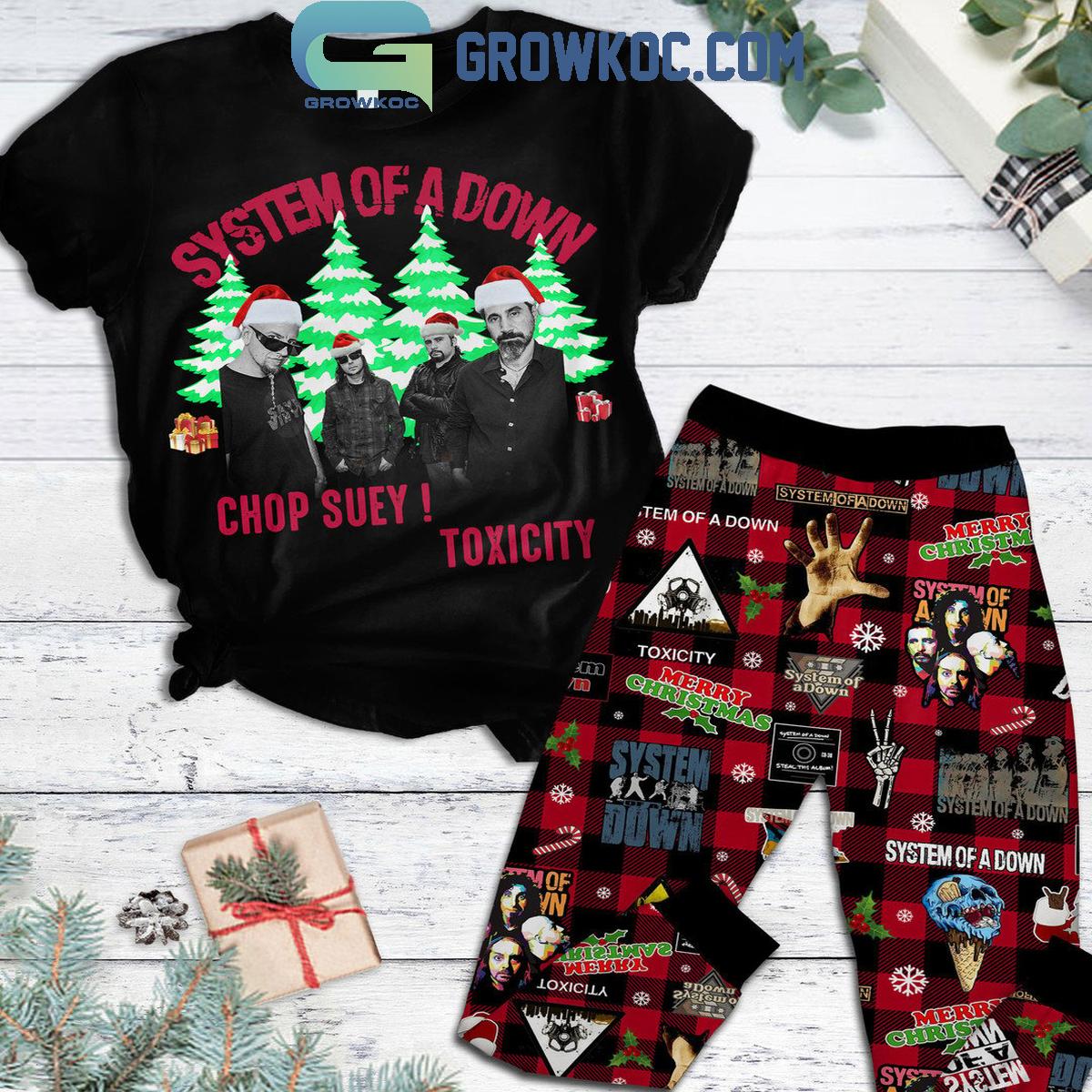 System Of A Down Chop Suey Toxicity Christmas Fleece Pajamas Set 1 OzlbA