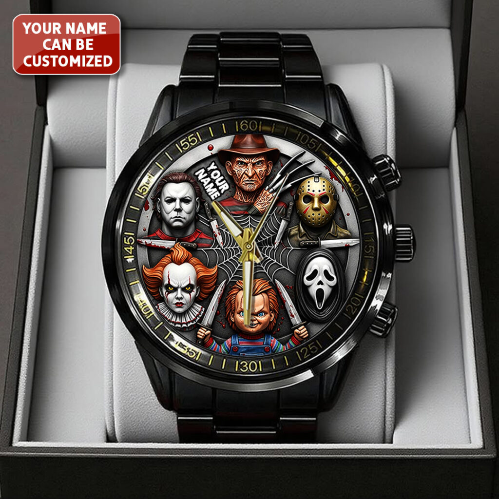 TANTN15882 Black Stainless Steel Watch Scary Halloween 01 1024x1024 1