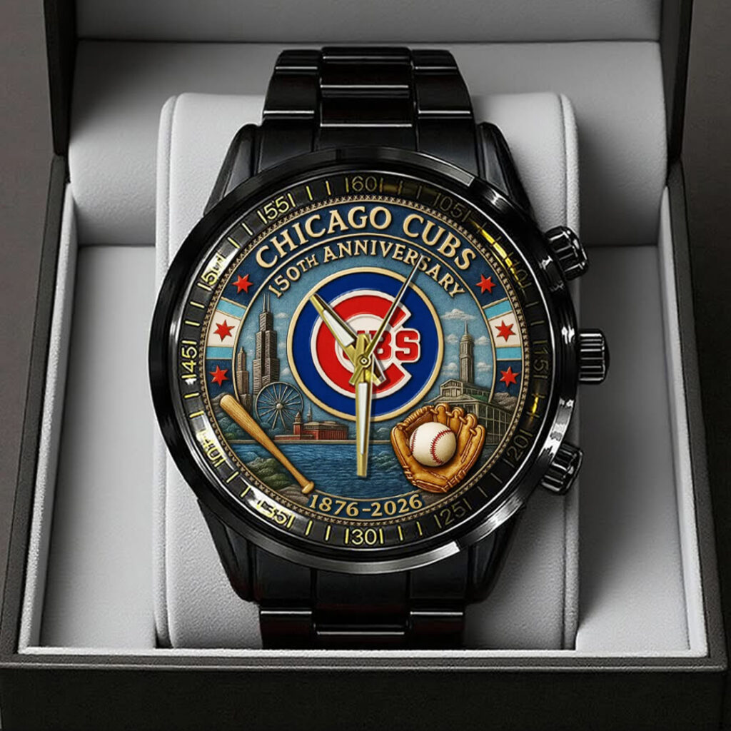 TANTN17070 Black Stainless Steel Watch Chicago Cubs 01 1024x1024 1