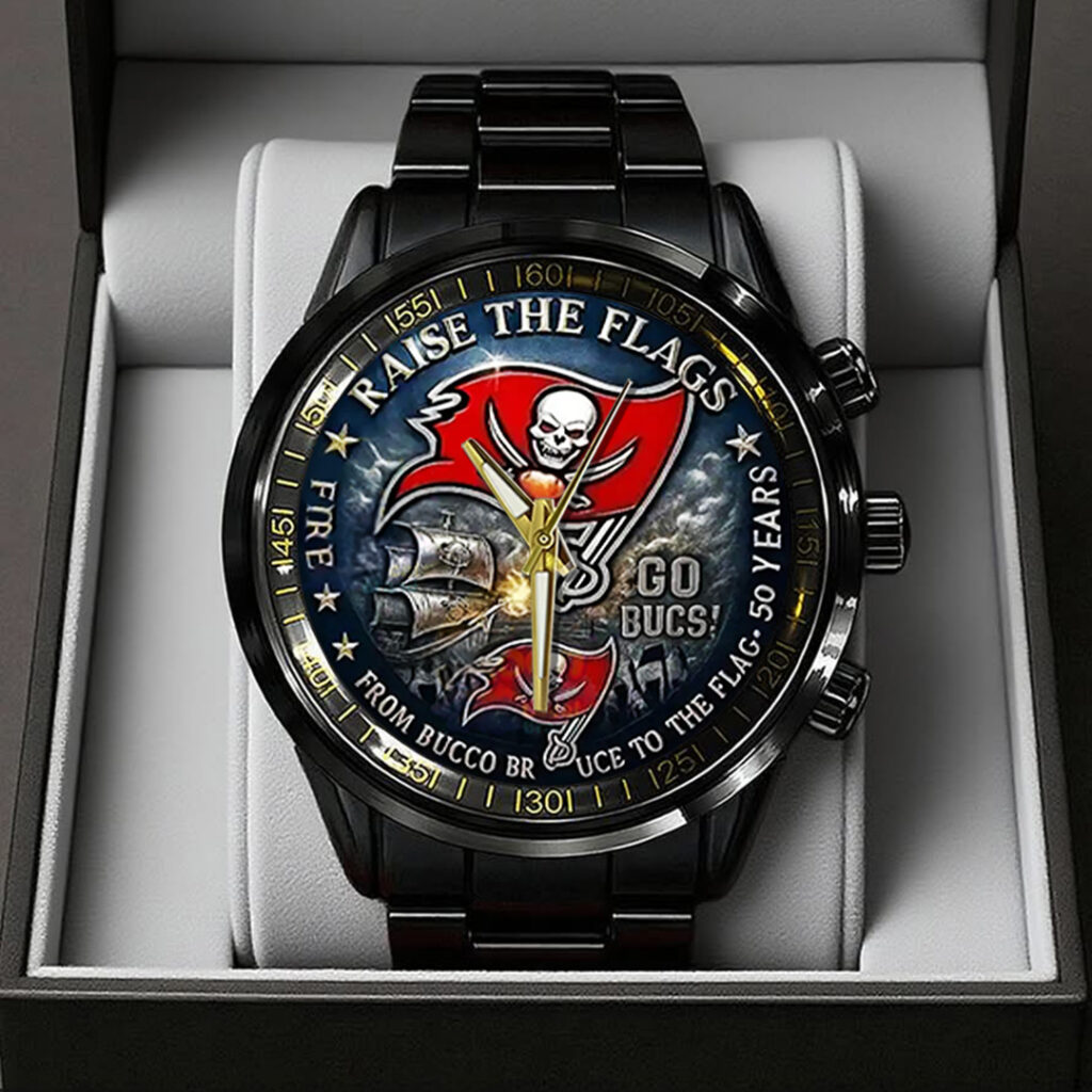 TANTN17173 Black Stainless Steel Watch Tampa Bay Buccaneers 01 1024x1024 1