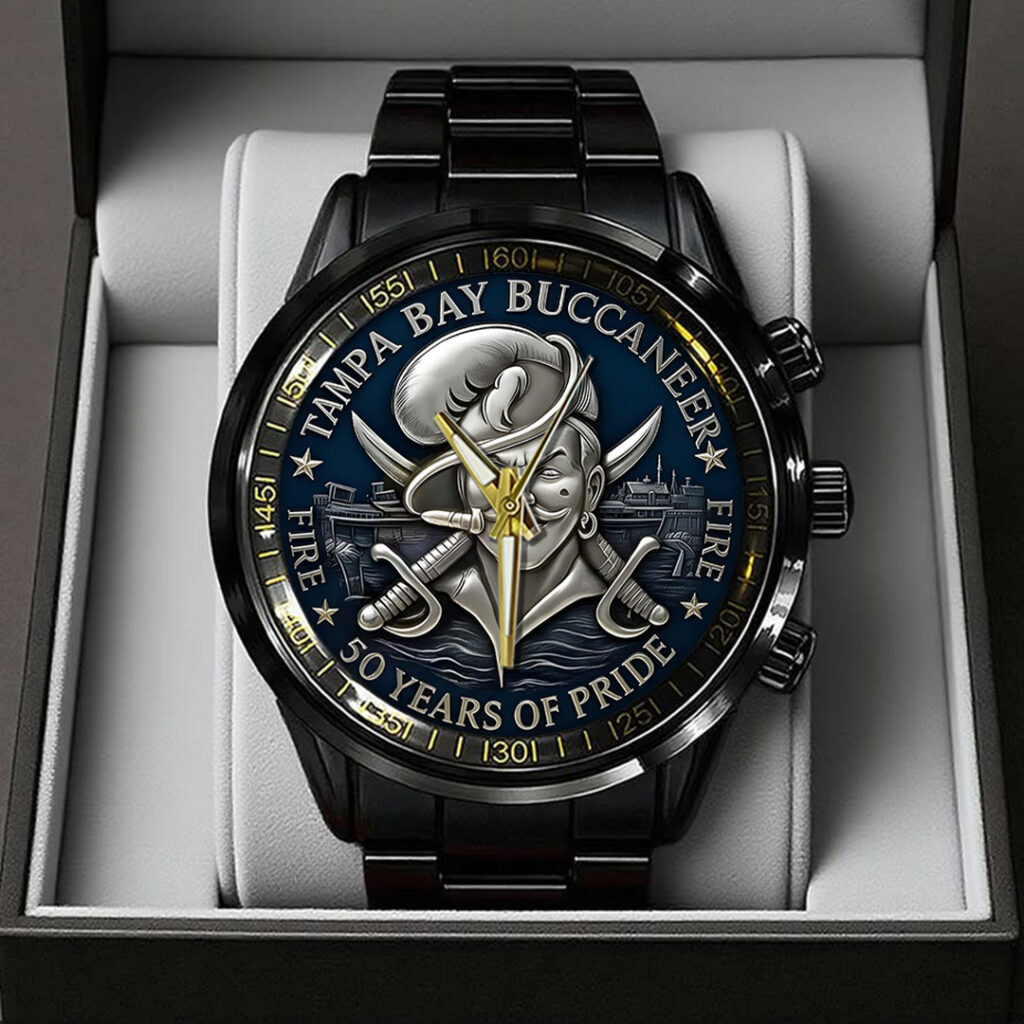 Tampa Bay Buccaneers 50th Anniversary 2025 Black Stainless Steel Watch TANTN17175 mk1 1024x1024 1