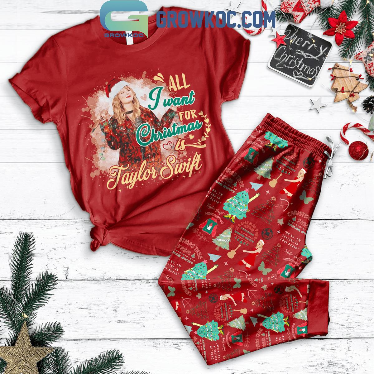 Taylor Swift All I Want For Christmas Is Taylor Swift 2024 Fleece Pajamas Set 1 IWUxx