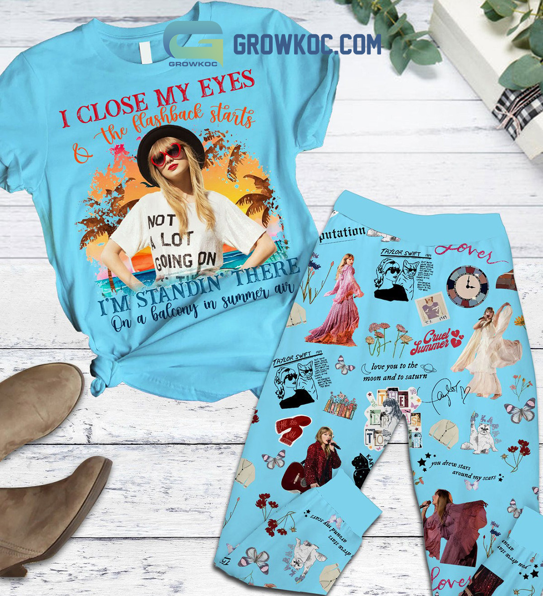 Taylor Swift And The Flashback Starts Blue Fleece Pajamas Set2B1 6KGB4 Taylor Swift And The Flashback Starts Blue Fleece Pajamas Set2B1 6KGB4