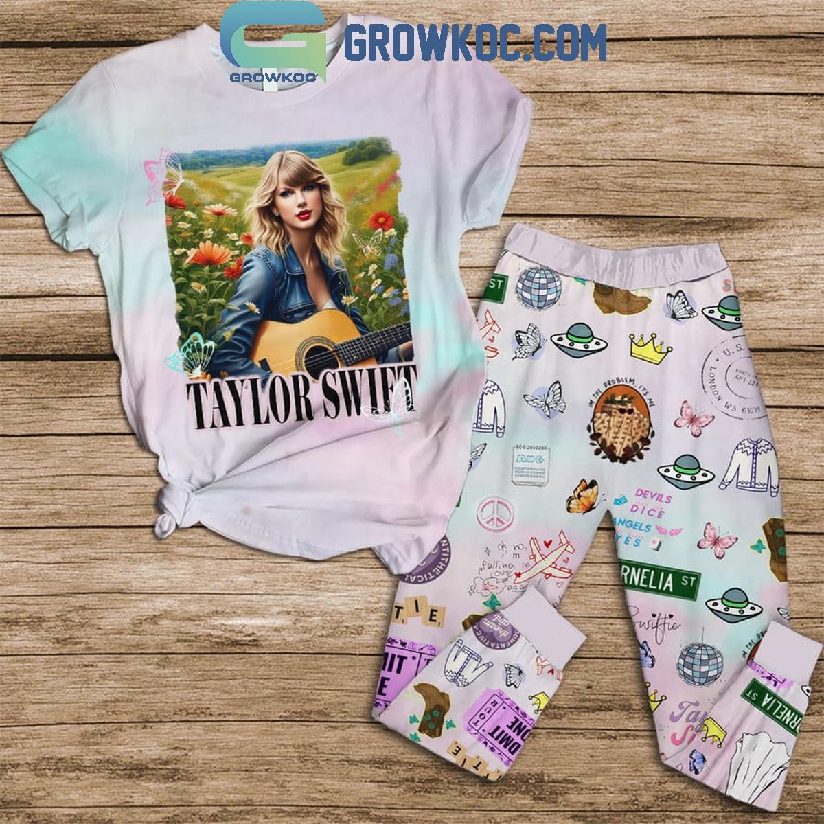 Taylor Swift Devil Rolls The Dice Fleece Pajamas Set 1 DKO9E