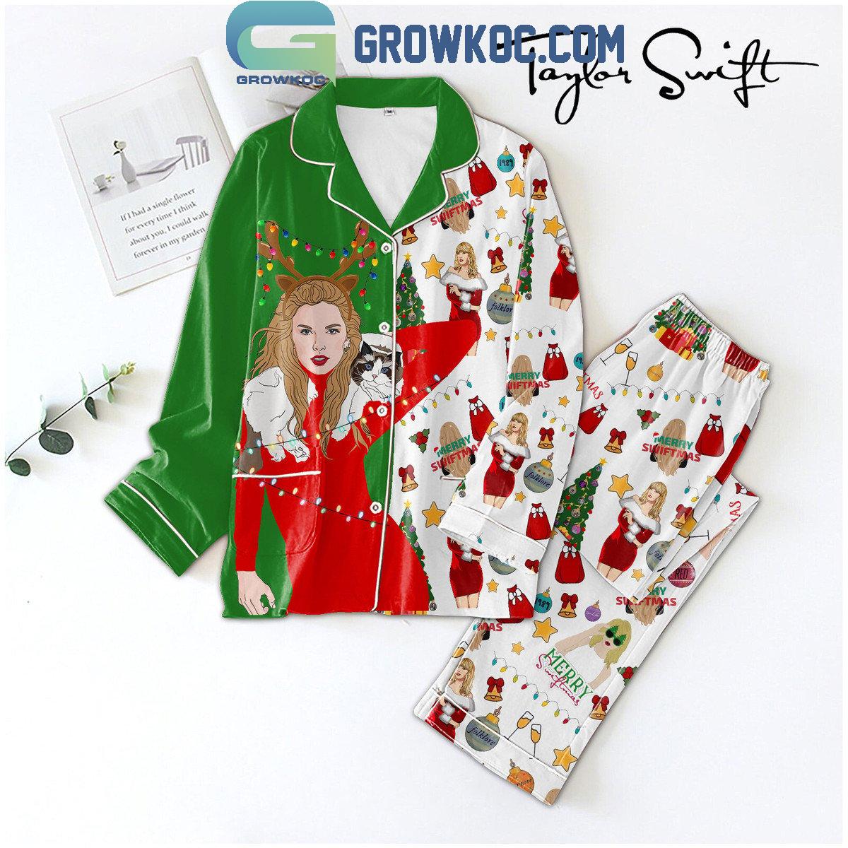 Taylor Swift Happy Swiftmas Celebrate Christmas Polyester Pajamas Set 1 xTOTA