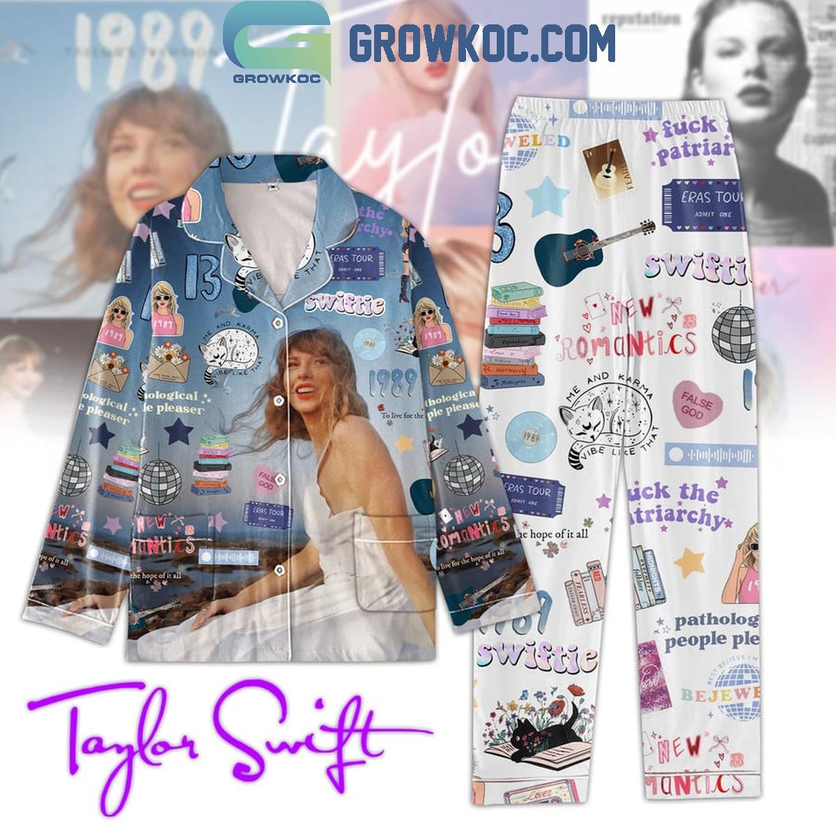 Taylor Swift Pathological People Pleaser Christmas Polyester Pajamas Set 1 p0A77