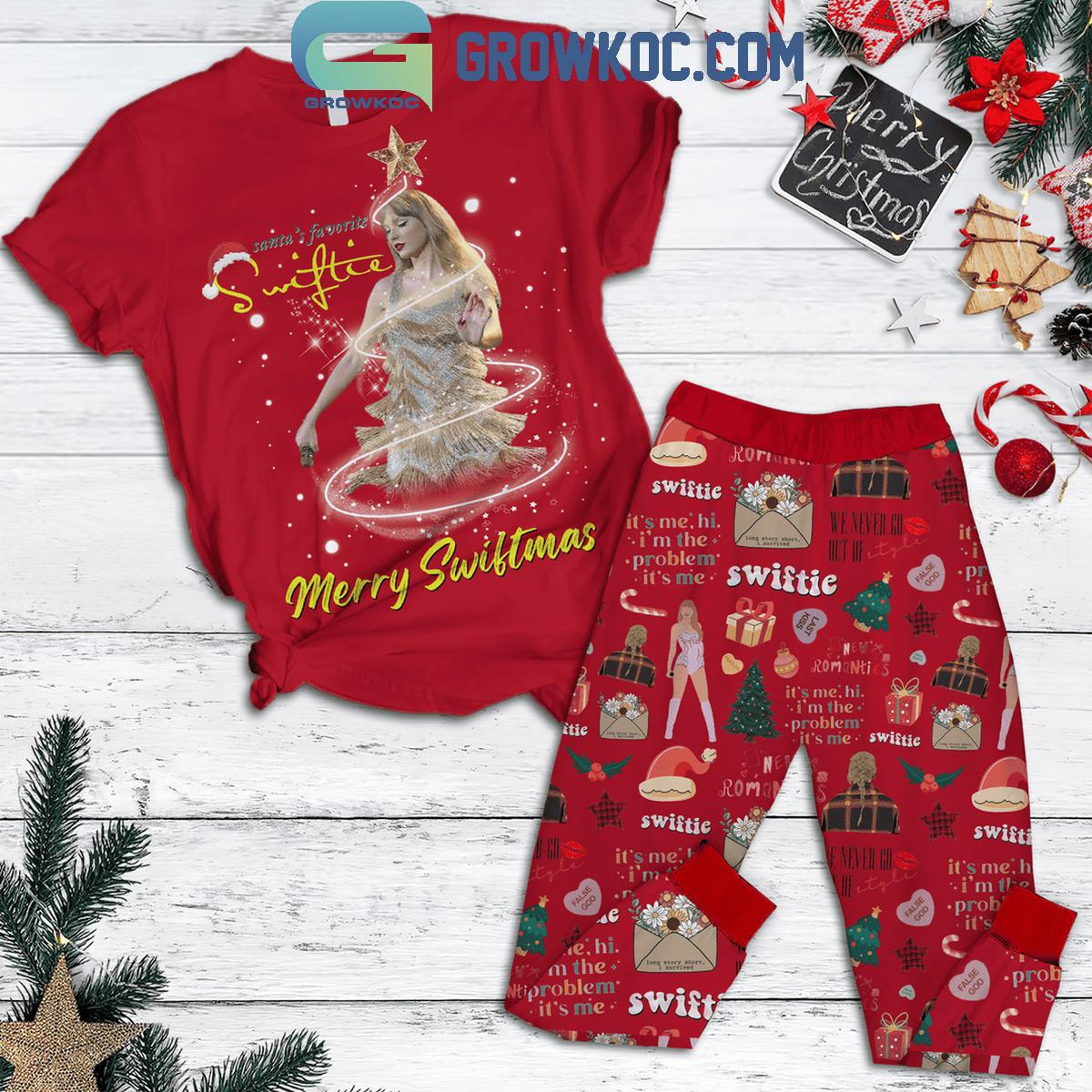 Taylor Swift Santas Favorite Merry Christmas Fleece Pajamas Set 1 Wq7db