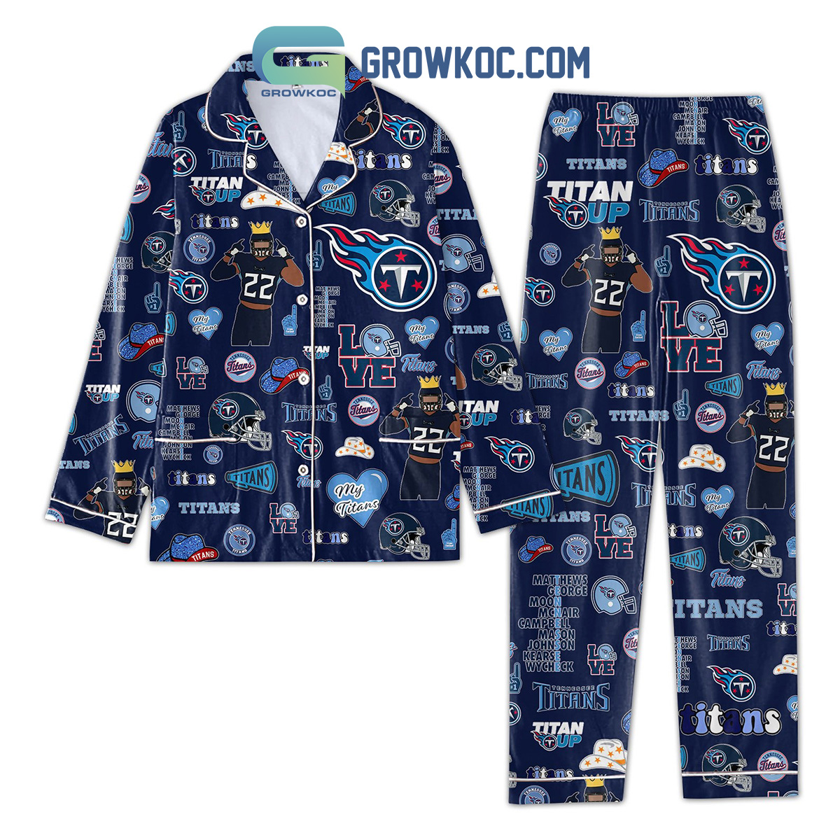 Tennessee Titans Titan Up Love Pajamas Set2B1 251i0