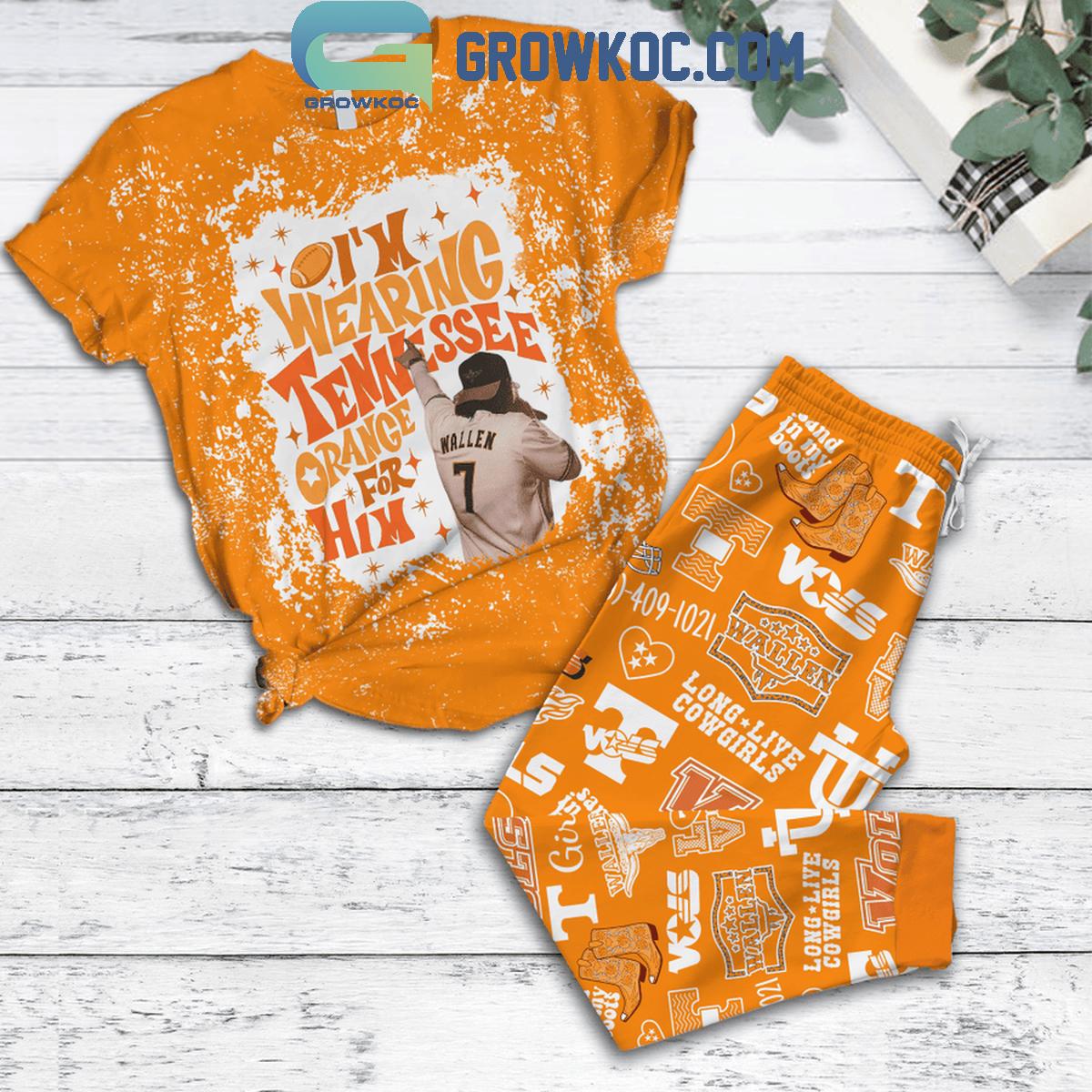 Tennessee Vols Morgan Wallen Im Wearing Orange For Him Fleece Pajamas Set 1 1bisn