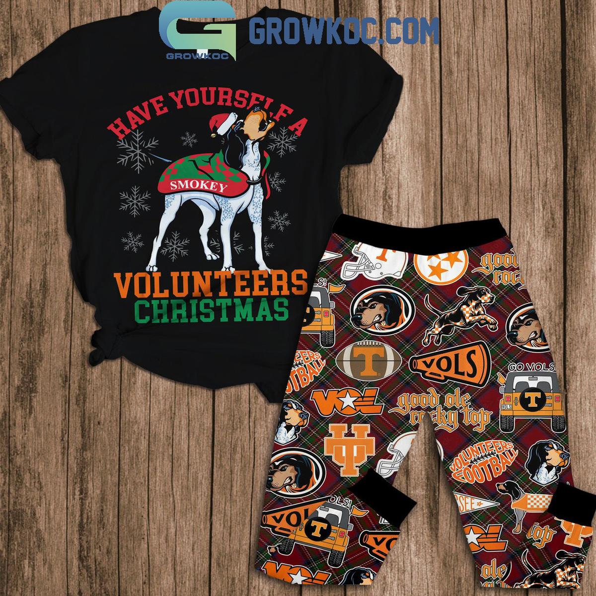 Tennessee Volunteers Have Yourself A Vols Christmas Holidays Fleece Pajamas Set 1 Q59e8