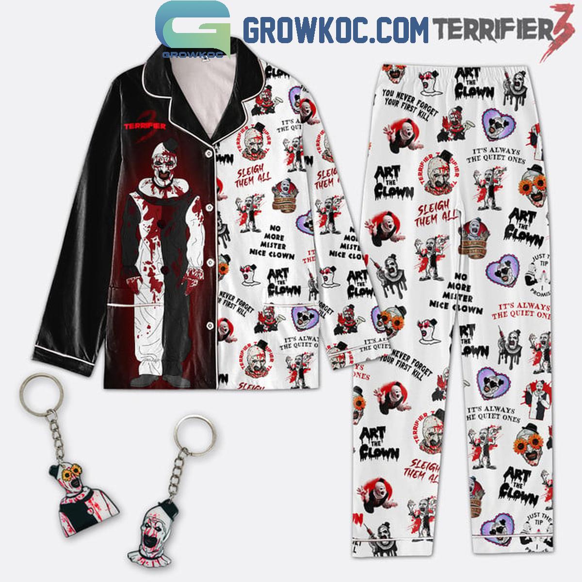Terrifier 3 Its Always The Quite Ones Polyester Pajama Set 1 vlZvI