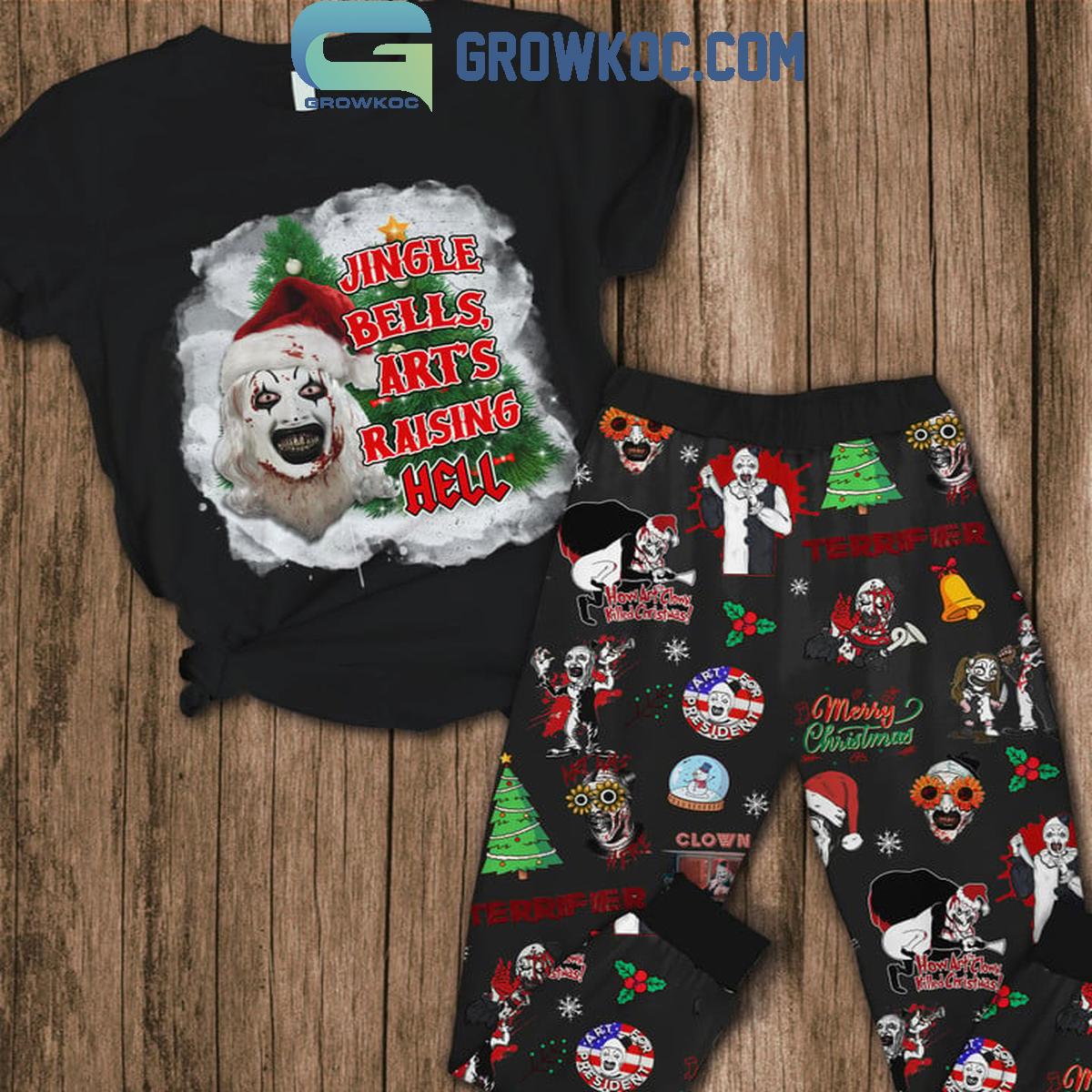 Terrifier Christmas Jingle Bells Arts Raising Hell 2024 Fleece Pajamas Set 1 VGciF