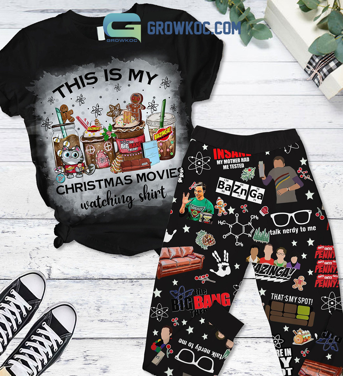 The Bigbang Theory This Is My Christmas Movies Watching Shirt Pajamas Set2B1 Le1W2 The Bigbang Theory This Is My Christmas Movies Watching Shirt Pajamas Set2B1 Le1W2