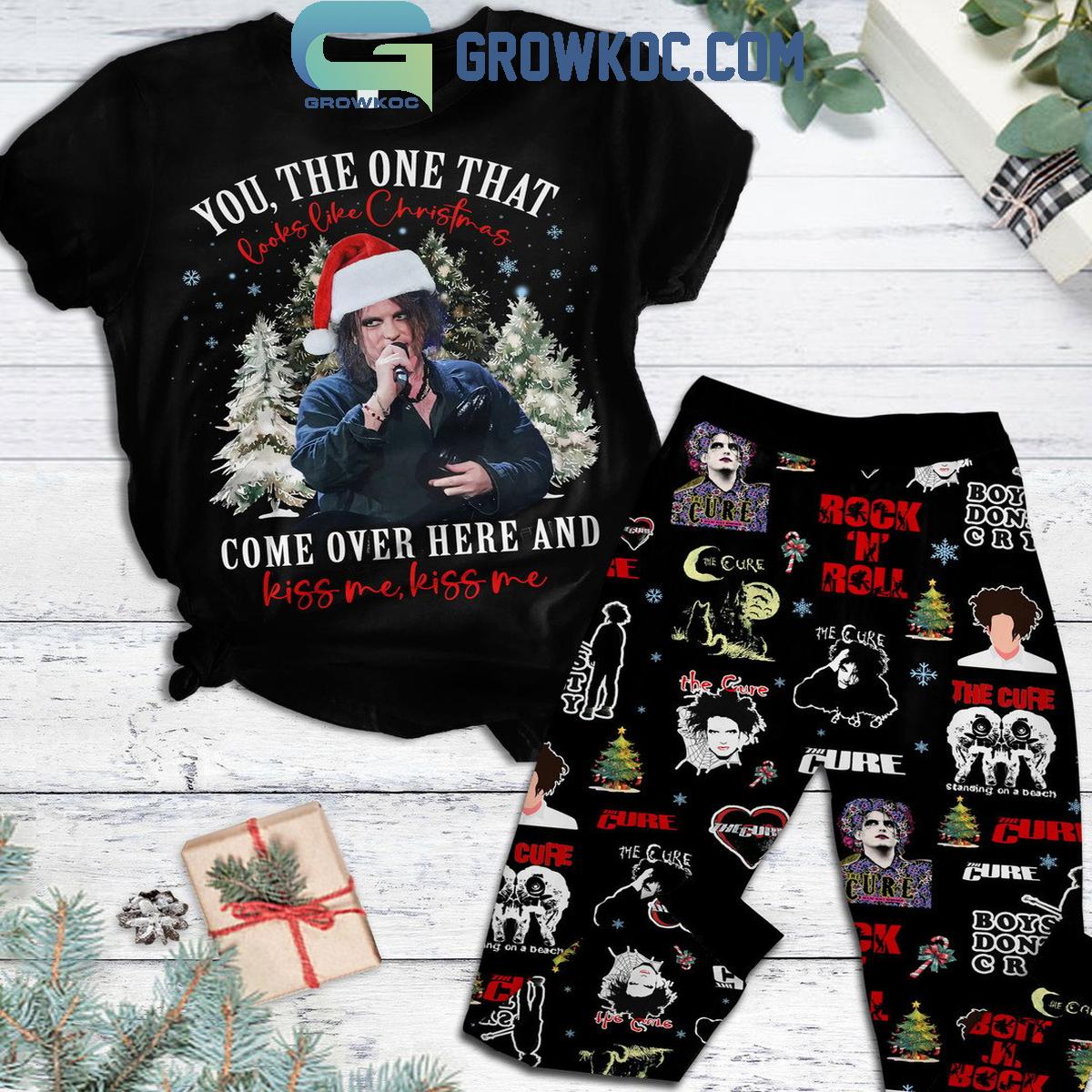 The Cure You The One That Looks Like Christmas Kiss Me Fleece Pajamas Set 1 TwiFx
