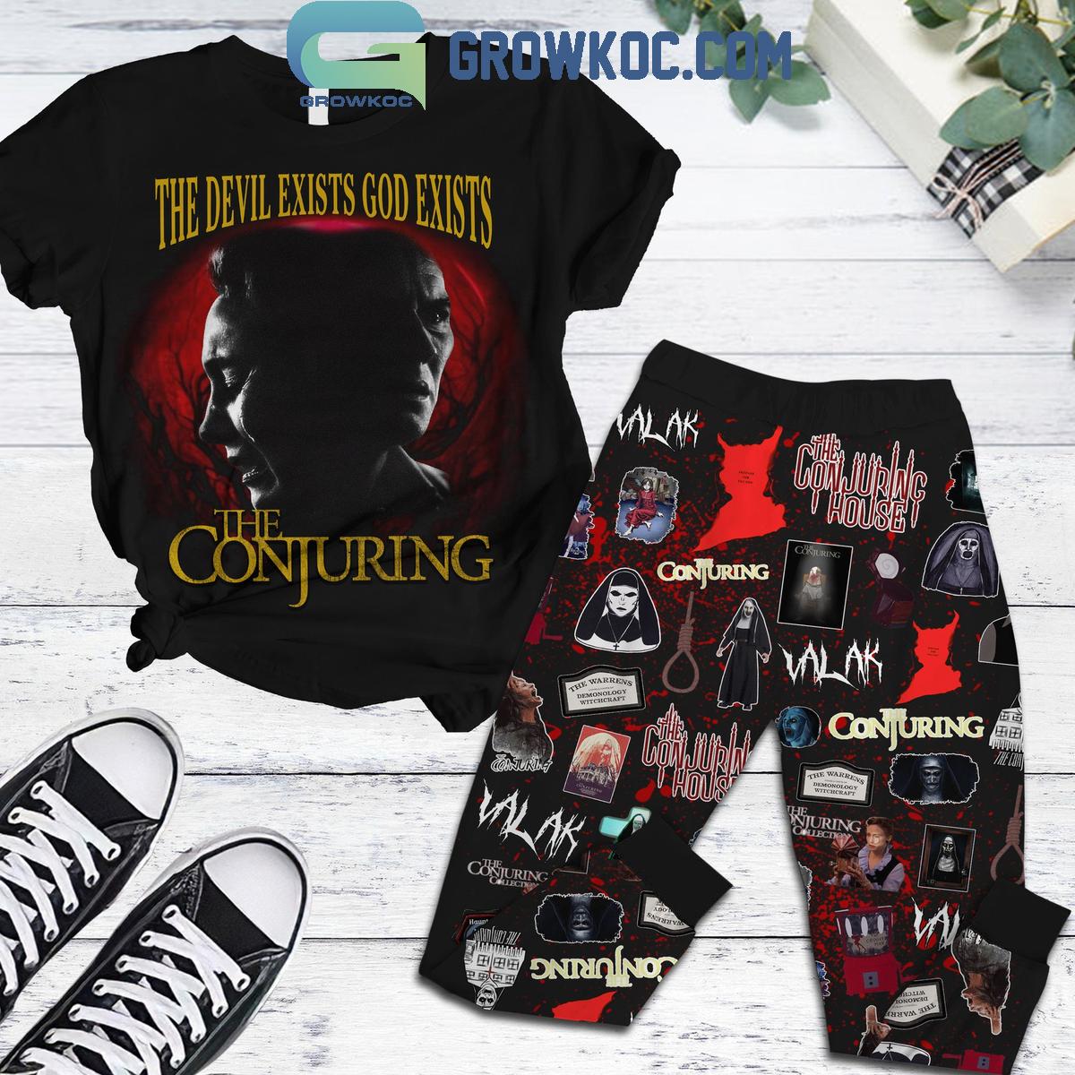 The Devil Exists God Exists The Conjuring Fleece Pajamas Set 1 qJKHk
