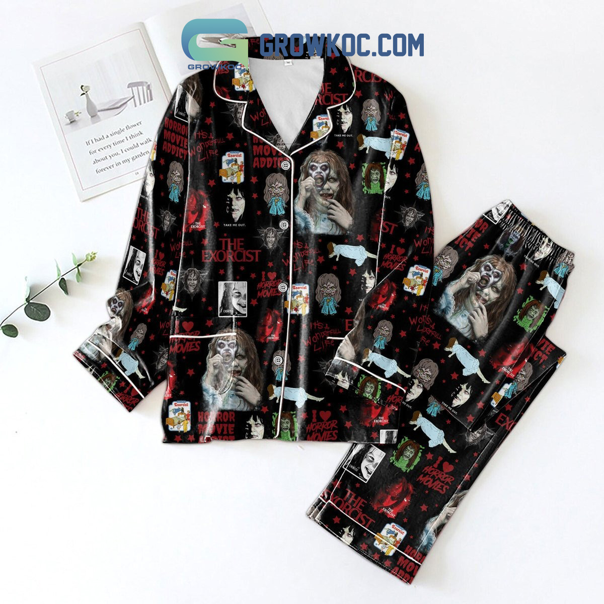 The Exorcist I Love Horror Movies Its A Wonderful Life Pajamas Set2B1 OSMp9