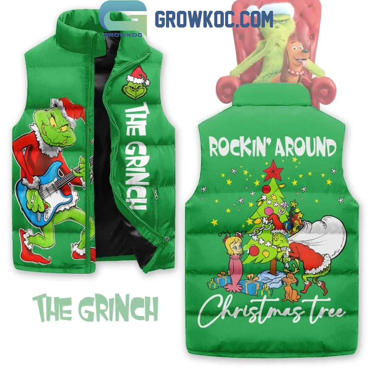 The Grinch Christmas Rocking Around The Tree Sleeveless Puffer Jacket 1 Xv2jA