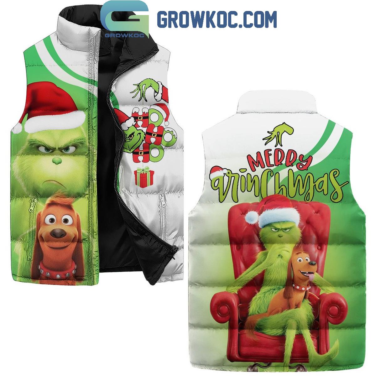 The Grinch Merry Grinchmas Christmas To You Sleeveless Puffer Jacket 1 5O6FQ