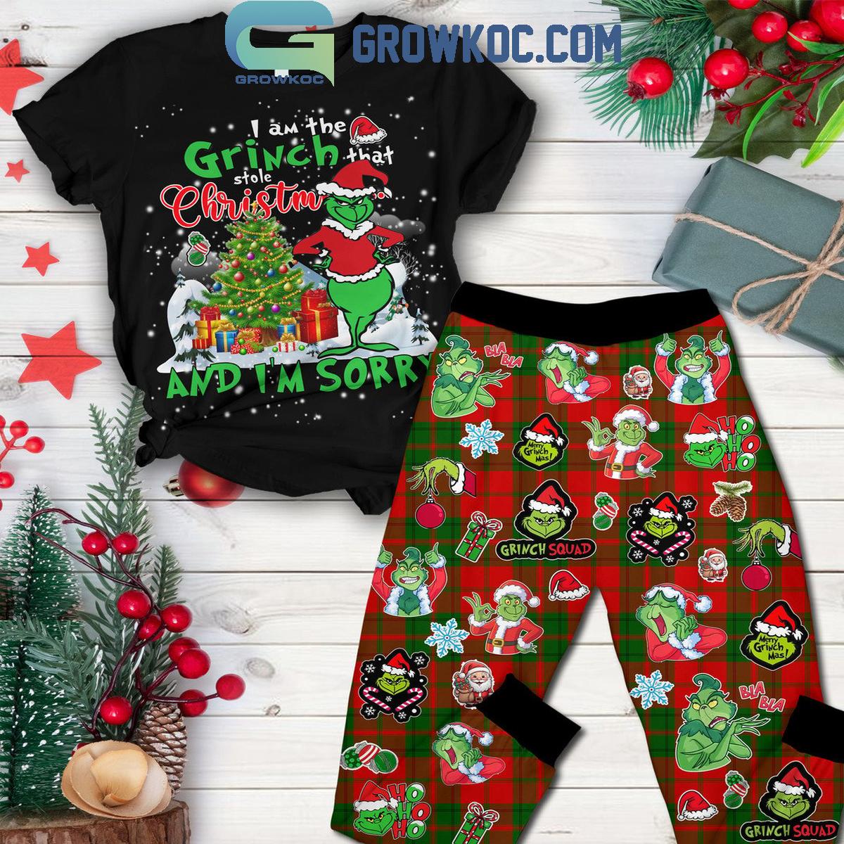The Grinch Stole Christmas And Im Sorry Fleece Pajamas Set 1 tsFta