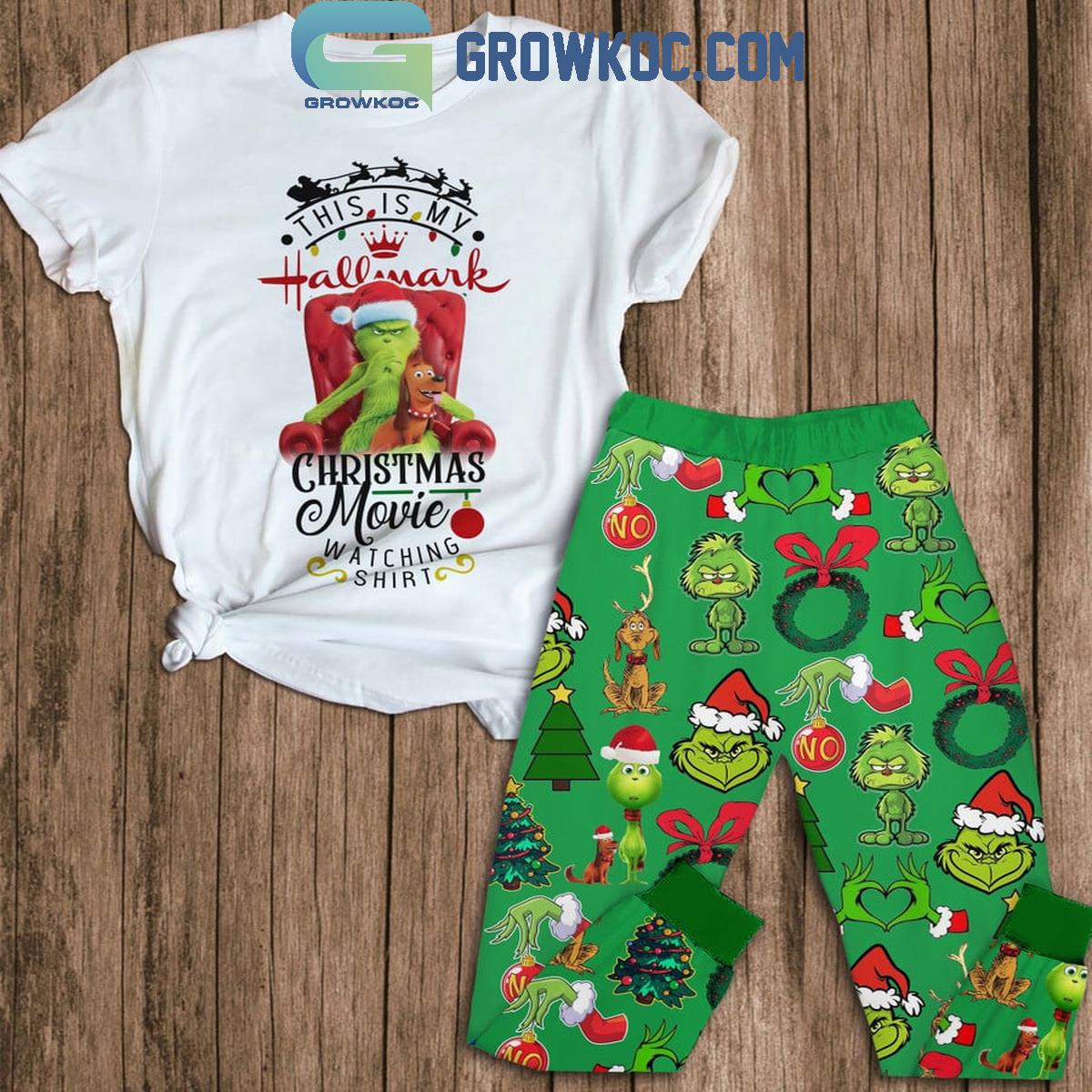 The Grinch This Is My Hallmark Christmas Watching In 2024 Fleece Pajamas Set 1 3WgQn