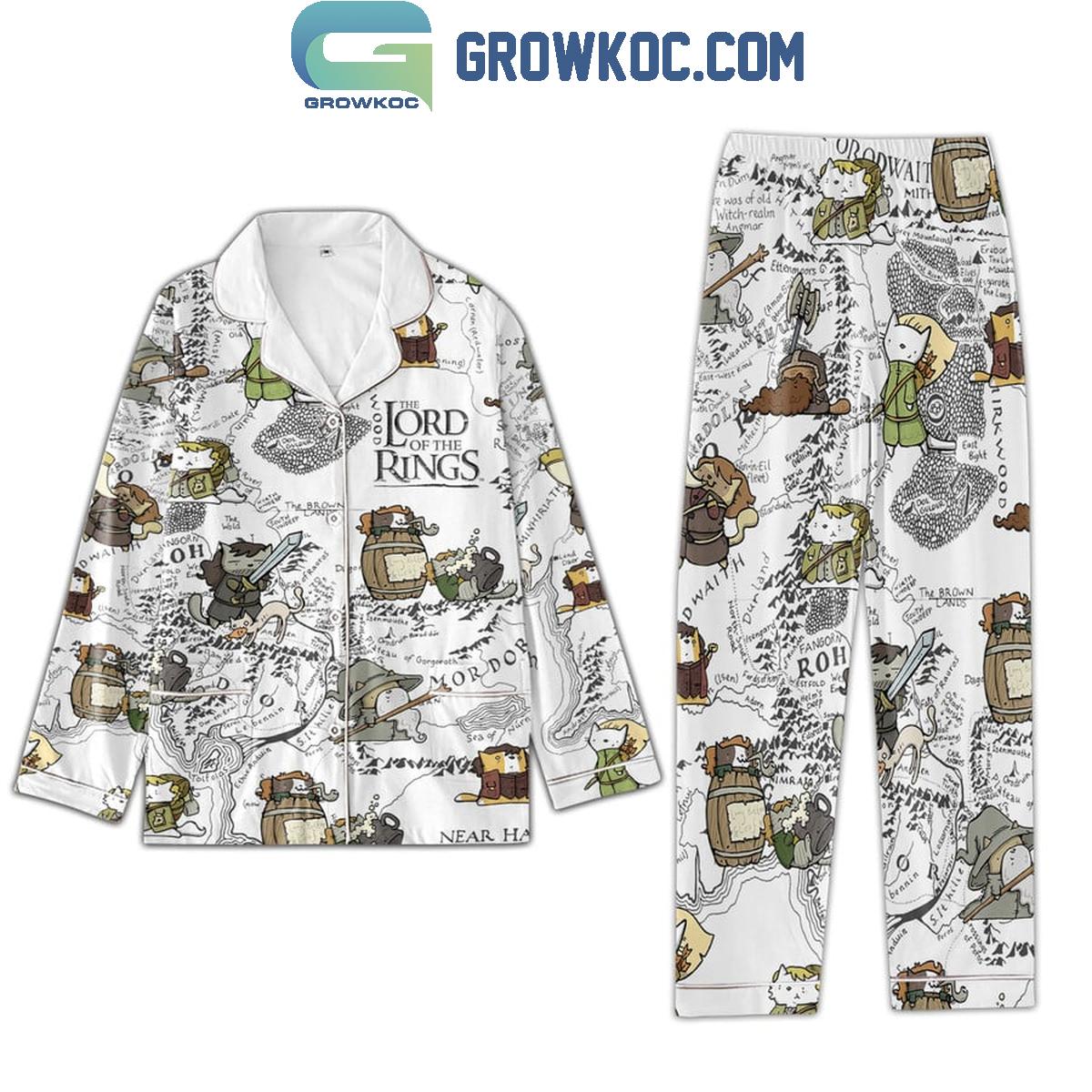 The Lord Of The Rings Map Of The Mid Earth Polyester Pajamas Set 1 GhCab