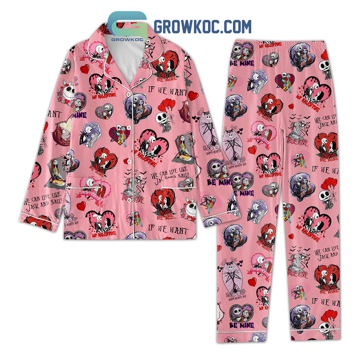 The Night Before Christmas Love Valentine Fan Polyester Pajamas Set2B1 HuzHY