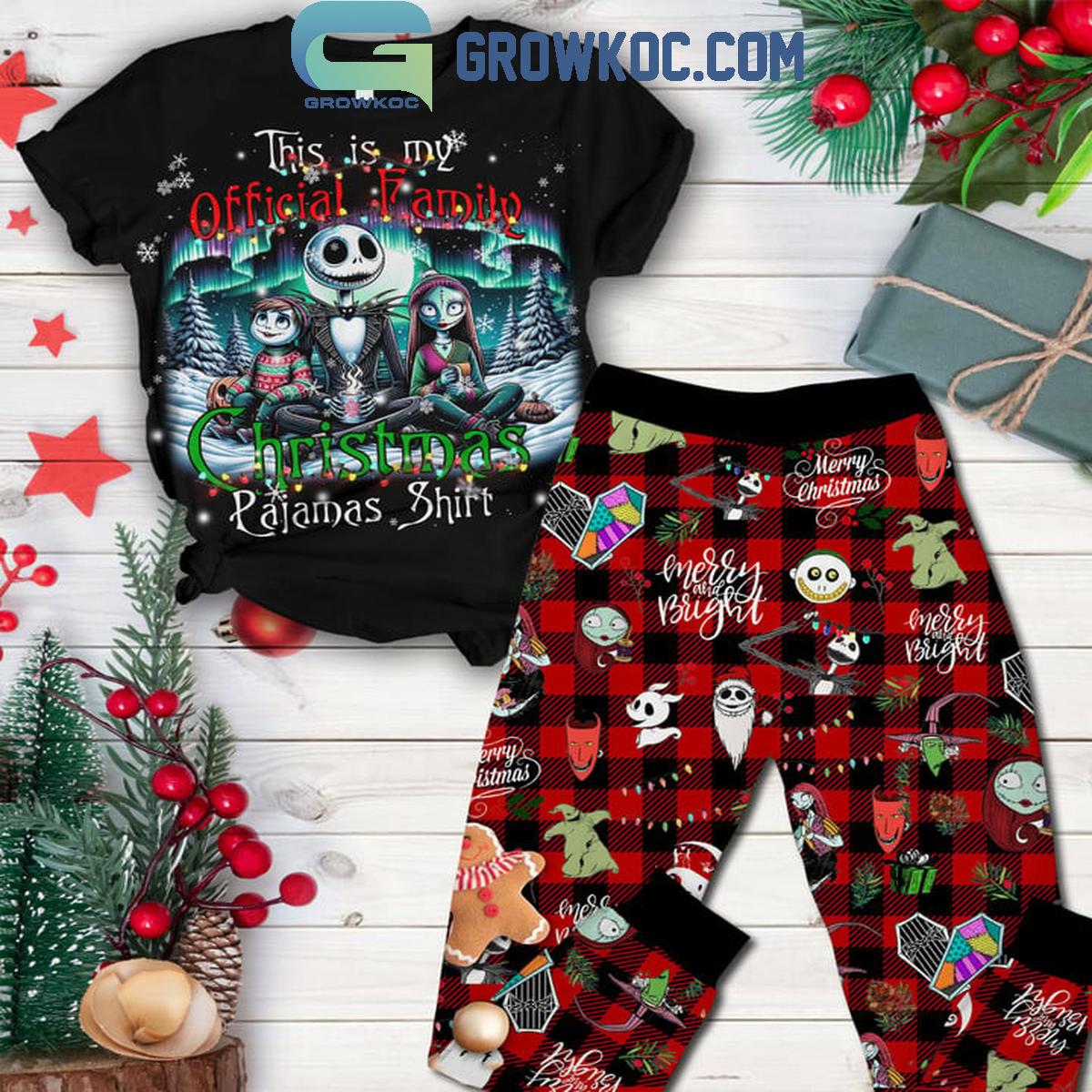 The Nightmare Before Christmas This Is Official Family Christmas Fleece Pajamas Set 1 nGF8g