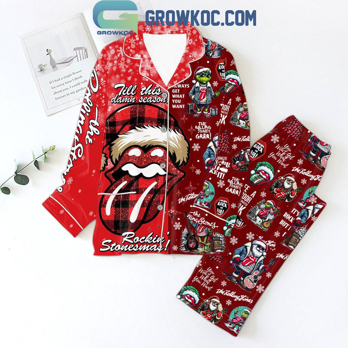 The Rolling Stones Grinchmas Christmas Polyester Pajamas Set 1 TqqXM