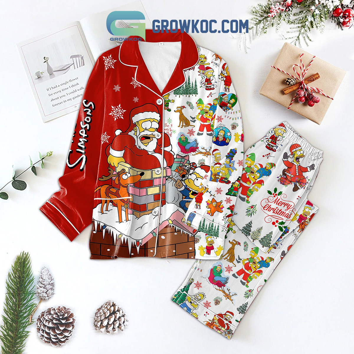 The Simpsons Happy Holidays Merry X Mas Pajamas Set2B1 AijpF