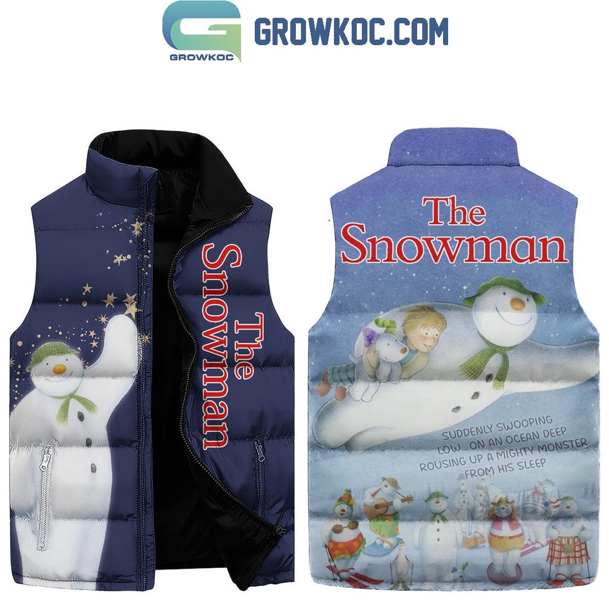 The Snowman Merry Christmas A Mighty Monster Sleeveless Puffer Jacket 1 NkQ7c