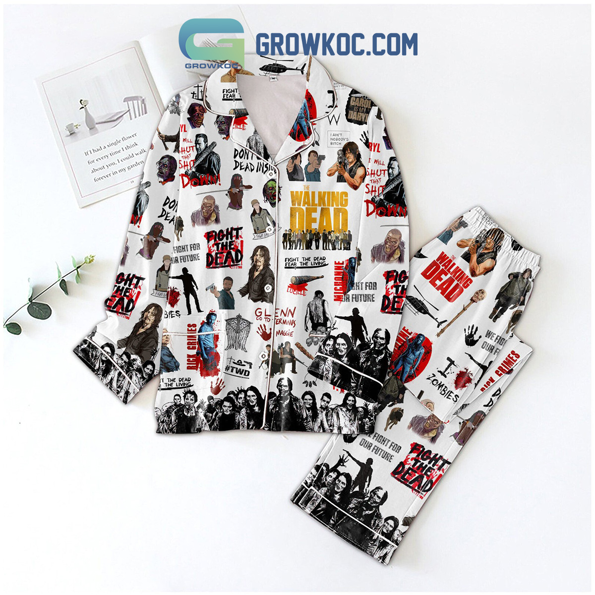 The Walking Dead Fight The Dead Fear The Living Polyester Pajamas Set2B1 TRRsO