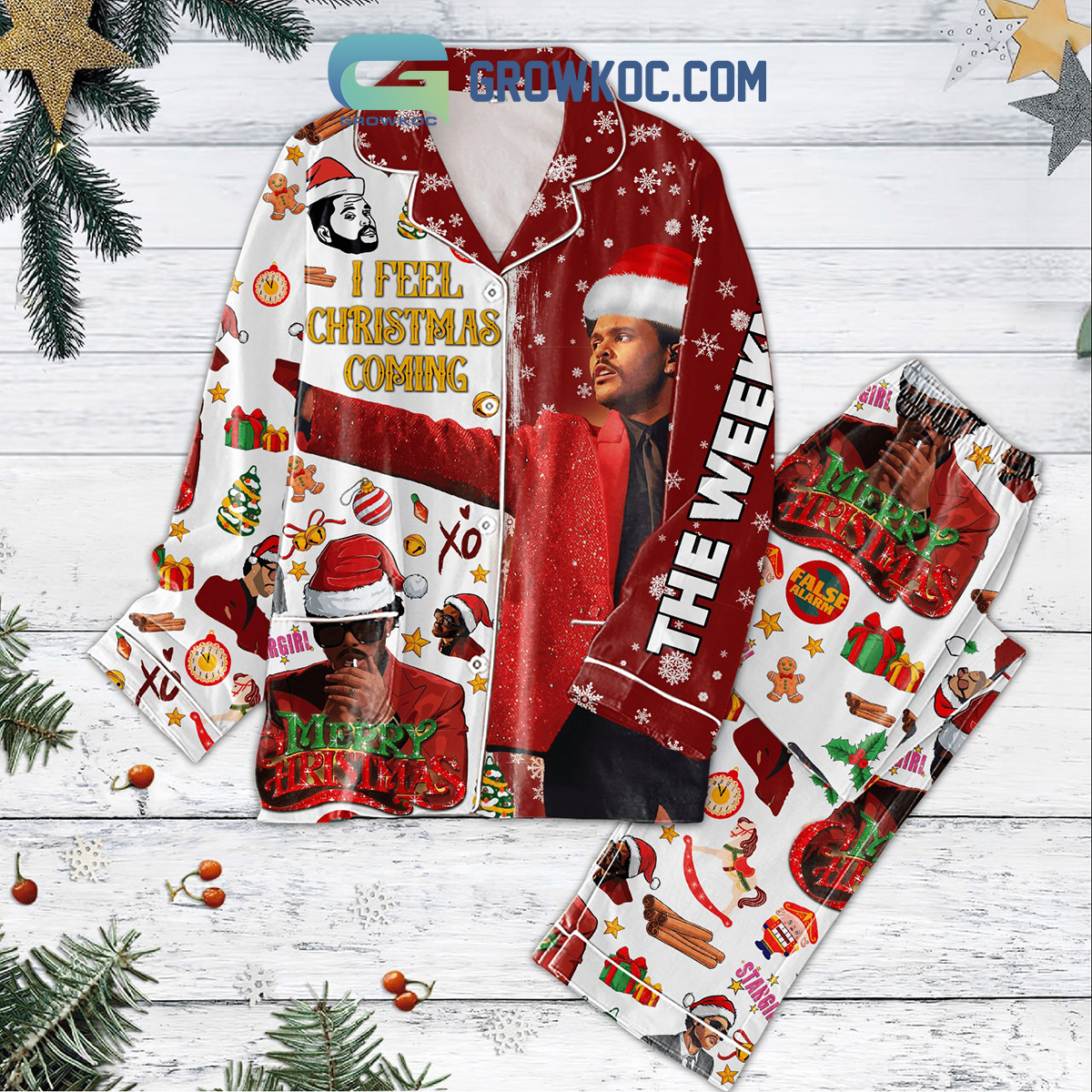 The Weeknd I Feel Christmas Coming Pajamas Set2B1 xjGHt