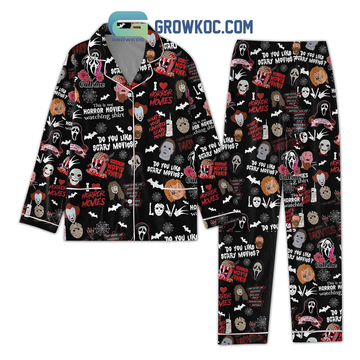 This Is My Horror Movies Watching Shirt I Love Horror Movies Pajamas Set2B1 J3Mvp