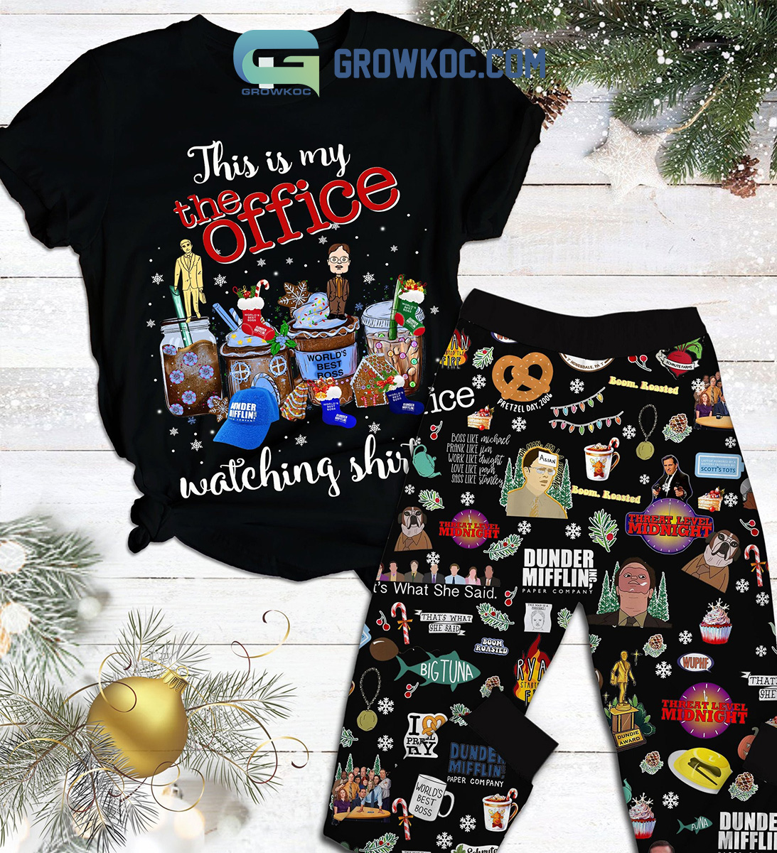 This Is My The Office Watching Shirt Threat Level Midnight Pajamas Set2B1 06740 This Is My The Office Watching Shirt Threat Level Midnight Pajamas Set2B1 06740